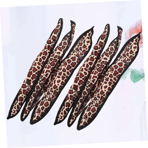 6 stk leopardmønstrede svampehårruller sommerfuglehårruller DIY-værktøj til kvinder piger