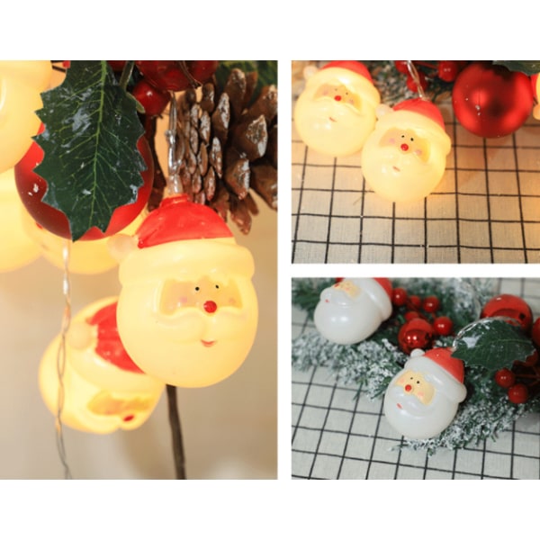 Julenissen LED lysstreng, 3 meter 20 LED lys, for innendørs og utendørs dekorasjon