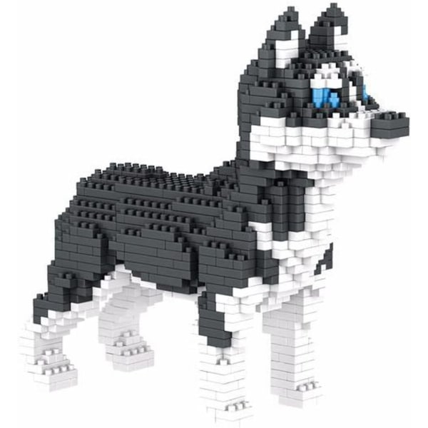 Atomic Building Siberian Husky Dog. Figur til at samle med nanoblokke. 950 stk.
