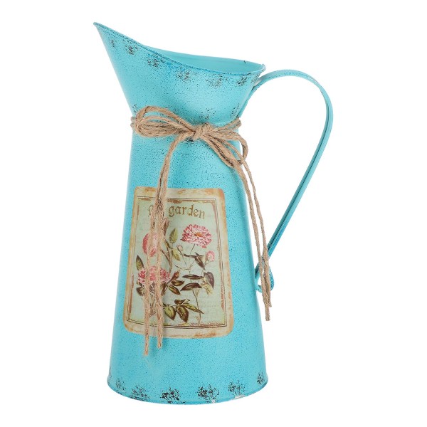 1 st Vintage Blomsterhink Delikat Järnkonst Blomsterarrangemang Hink Heminredning Blå 28x18x11cm Blue 28x18x11cm
