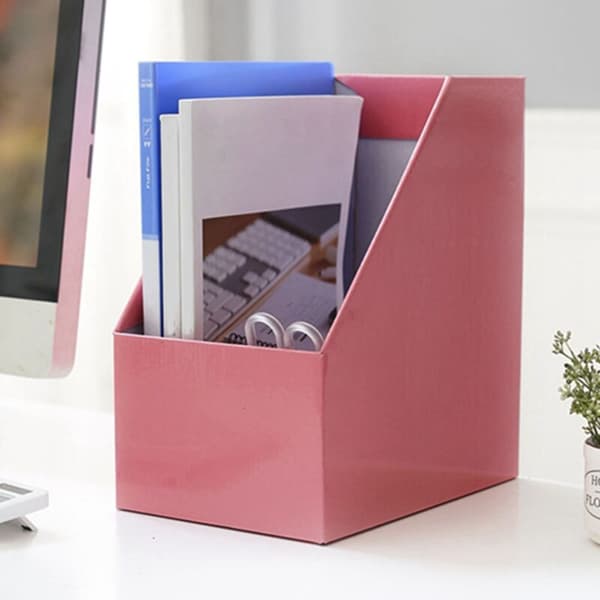 Kraft Paper Magazine Rack, Bookend, Large Book Stand, Foldable File Holder, Document Organizer, Desktop Storage Rack