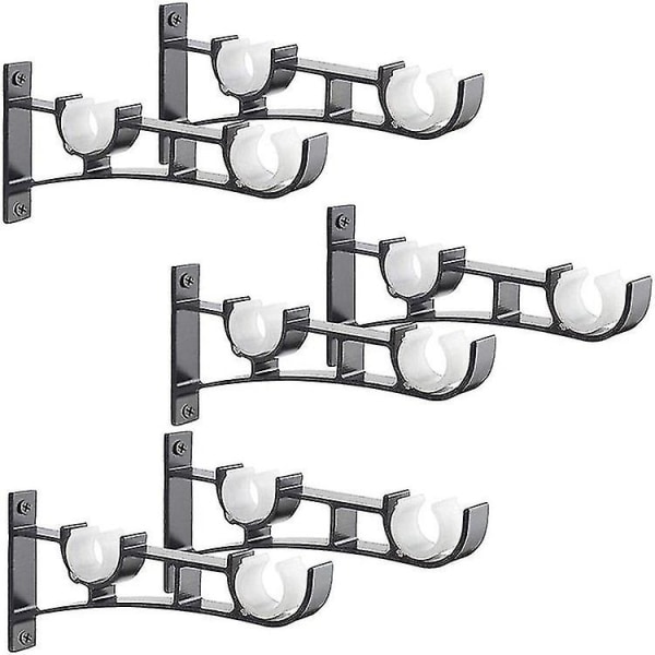 6pcs Curtain Rod Bracket Small Curtain Rod Brackets Holder Heavy Duty Curtain Rod Hooks