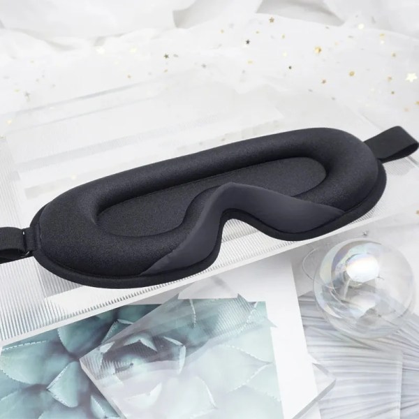 Søvnmaske, 3D dypt konturert øyedeksel for å sove, blokkerer Zero Pressure Eye Cup for menn kvinner, med justerbar stropp for søvn, yoga,