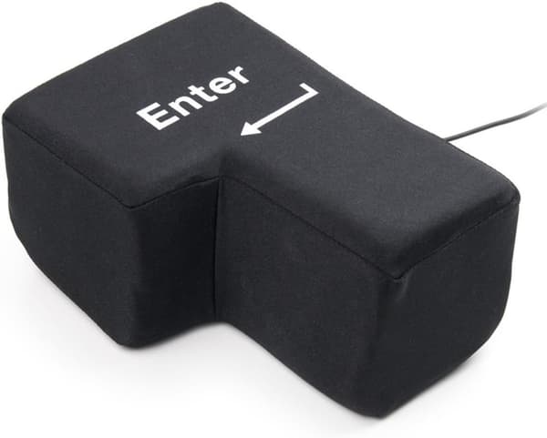 Creative Extra Large Enter Key USB Large Enter Button Comfortable and Economical Desktop Pillow/Stress-Reducing Punching Bag