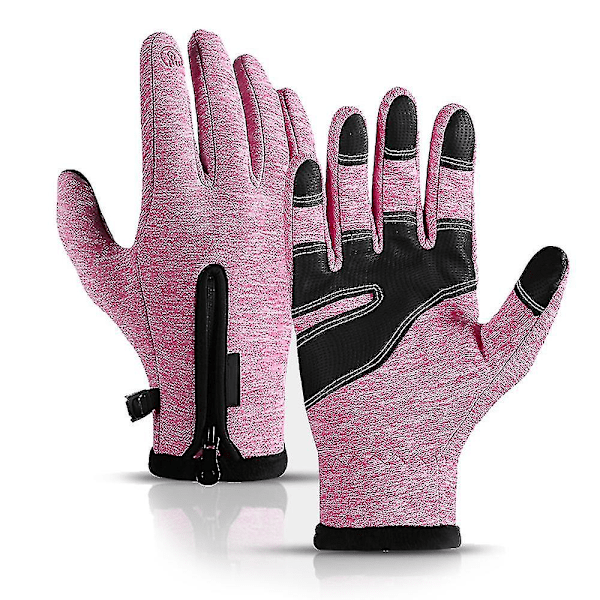 Vinterhansker for menn og kvinner, vanntette og varme hansker (rosa S)