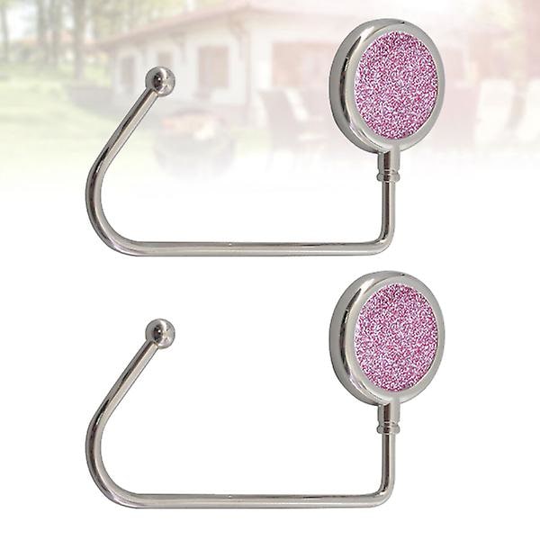 2 st Legerings Handväska Hängare Tåliga Väskkrokar Ficka Skrivbordshållare Bord Ryggsäck Krok (rosa) Rosa10x3.9x0.5cm