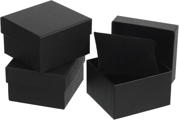 3 sorte urkasser og armbåndskasser i papir til opbevaring af smykker til mænd og kvinder