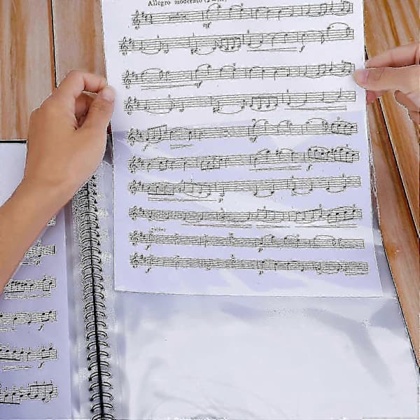 Musikmappe til noder under afspilning A4-størrelse papirdokumentholder opbevaring 30 lommer nodenøgle