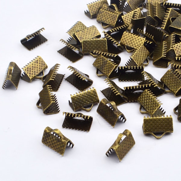 200 stk. Antikk bronsefarge smykkerør End Bar Tubes Clasp Crimp Terminators for Waist Beads Multi-Strand Halskjede