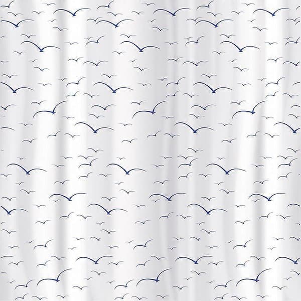 Dusjforheng 180x180cm Vanntett Tekstil Polyester 12 Ovale Ringer