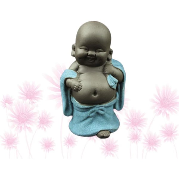 Lægende Buddha Statue Munk Figur Baby Håndværk Dukker Maitreya Feng Shui Ornament Gave Himmelblå