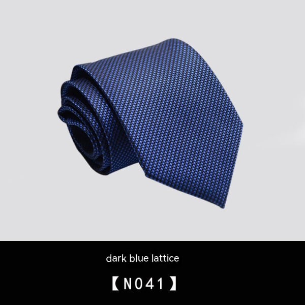 Affärsklädsel 8 cm slips, handslips för män, professionell mörkblå liten rutnät N041 bit