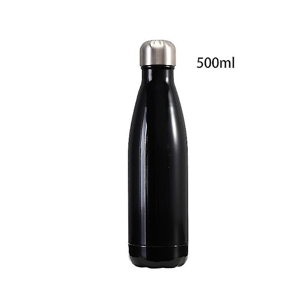 17 Oz/500 Ml Vakuumisolerad Dubbelväggig Vattenflaska i Rostfritt Stål, Cola-Form, Termosflaska för Resor