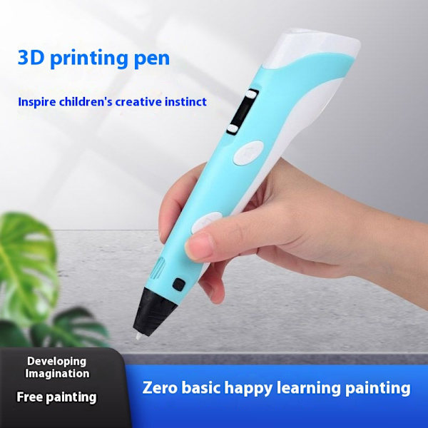 Blå malerpen Etui Kompatibelt med Holdere til 3D Print Filament Refill Pack og USB Kabel til 3D Print Pen