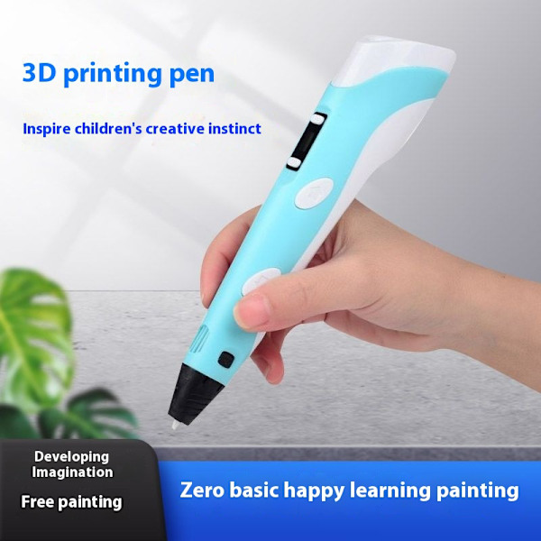 Sininen maalauskynän kotelo, yhteensopiva 3D-tulostusfilamentin täyttöpakkauksen ja USB-kaapelin kanssa 3D-tulostuskynälle