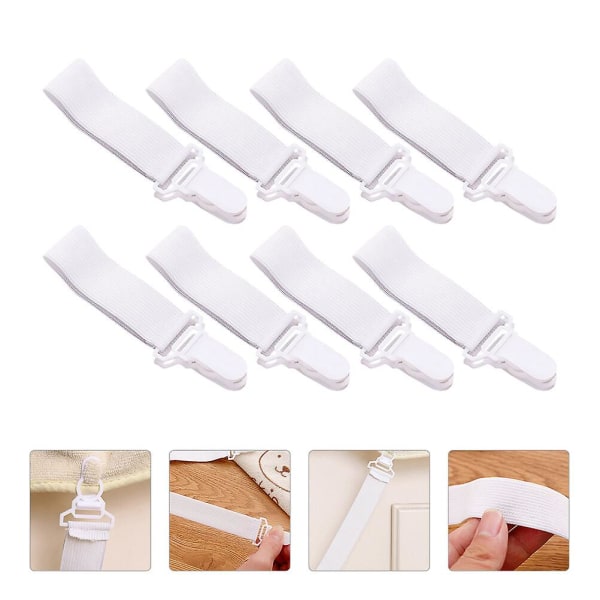 16 stk Praktiske Anti-Skli Ark Spenner Seng Ark Festemidler Seng Ark Holder Hvit 21.5X3.2CM White 21.5X3.2CM