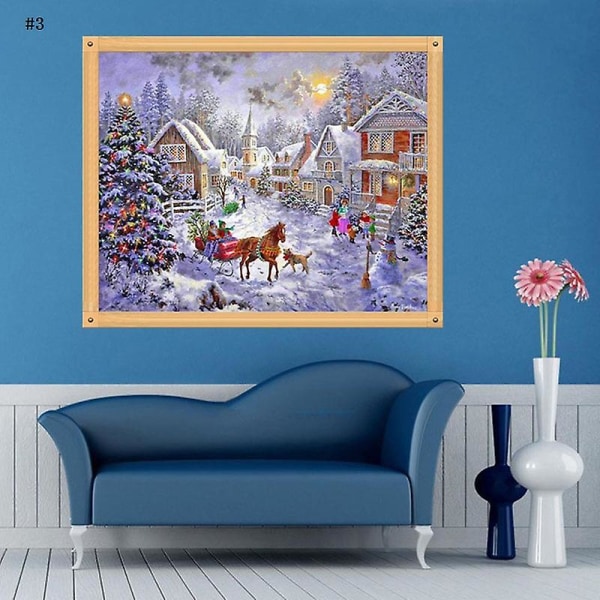 5d Winter Christmas Diamond Embroidery Kit Diy Cross Stitch Home PaintingMulti