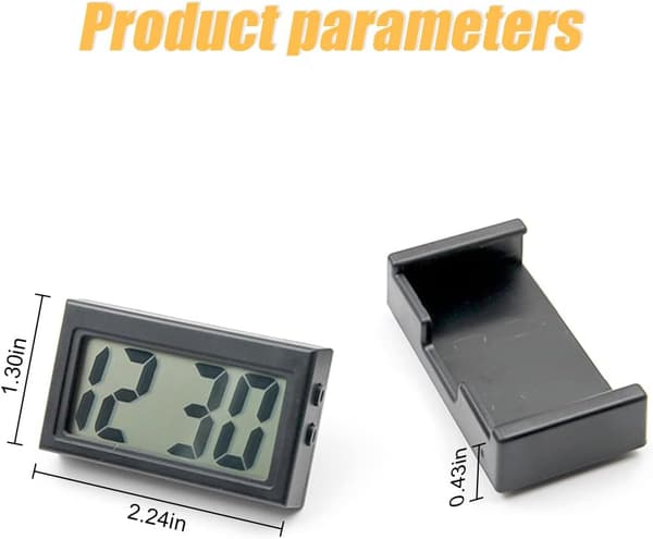 Mini Digital Clock for Car Dashboard, Self-Adhesive Electronic Vehicle Clocks with LCD Time
