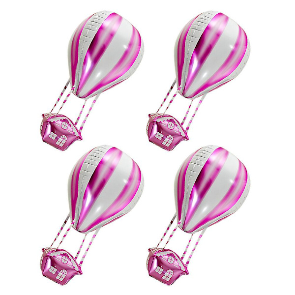 4 stk. Varmluft Folieballon Aluminium Film Ballon Til Bryllup Fødselsdag Baby ShowerPink89X29X0.1CM