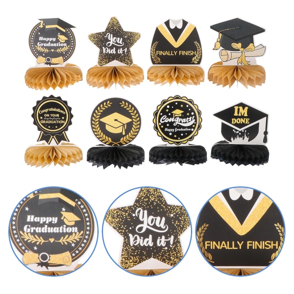 1 Sett Utgraderingsparty Dekor Honningkakespapir Dekor Klassevenn Utgradering Gave Svart 15x15x17cm