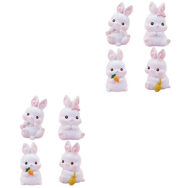 12 stk. Delikat Påskehare Kagepynt Kaninformet Kage Ornament 8 stkM