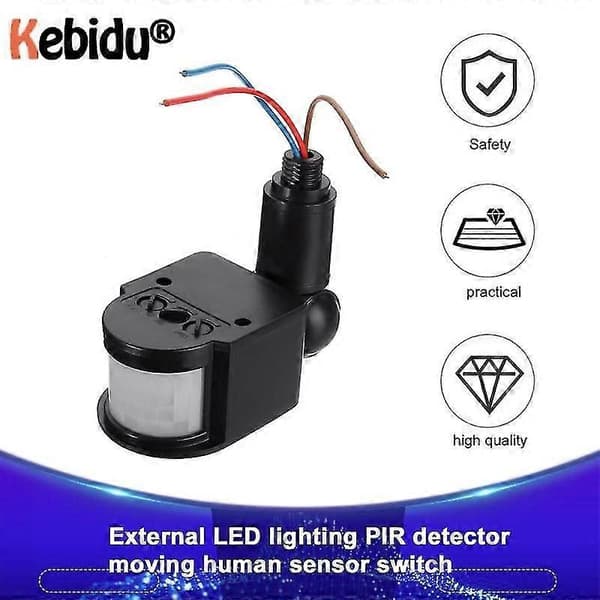 220V 12V Automatisk Infrarød PIR Bevegelsesdetektor LED Bevegelsessensor Veggmontering Timer Utendørs 12 Volt Sensor Lysbryter