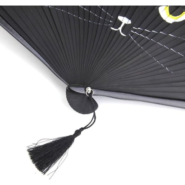 Folding Bamboo Silk Fan with Cat Pattern
