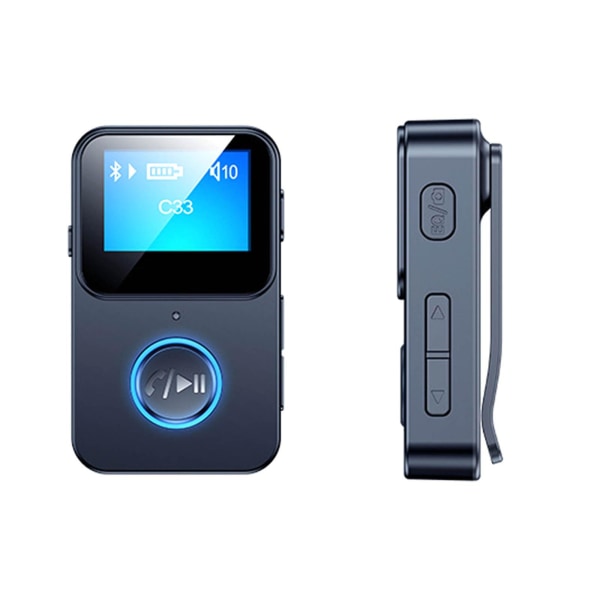 Bluetooth Adapter 5.0 Audio Receiver Bluetooth Receiver Aux Audio Adapter Stor skärm Mp3-spelareBla Black