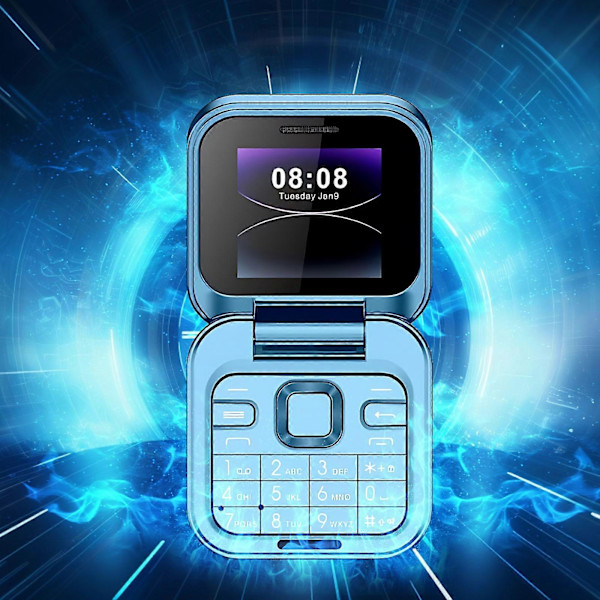 2024 Ny Mini Flip Mobiltelefon 2 SIM-kort Lille Skærm Foldbar Mobiltelefon Ulåst Flip Telefon 2G Flip Mobiltelefon Til Seniorer [DB] Blue