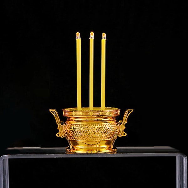 Kapenevat kynttilänjalat buddhalaiset sähköiset suitsuketikku kynttilälamput pidikkeet suitsukepolttimen valo kynttilä White 6.5X6.5X16CM