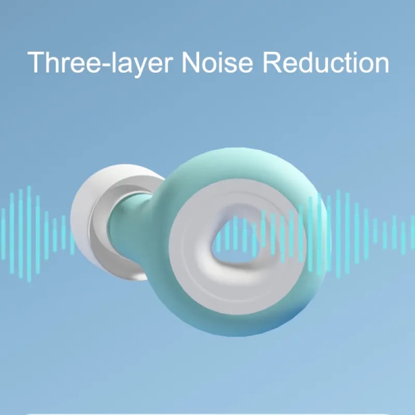 Ørepropper for å sove - Gjenbrukbart mykt hørselsvern i silikon - 27dB lydreduksjon - Anti-støy, studie