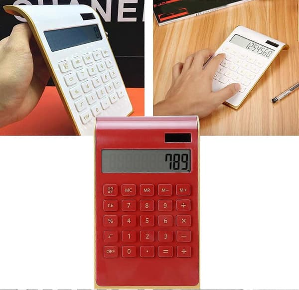 Solar Calculator, Portable 10-Digit Calculator Tilted LCD Screen Slim Elegant, Financial Calculator, Durable to Use