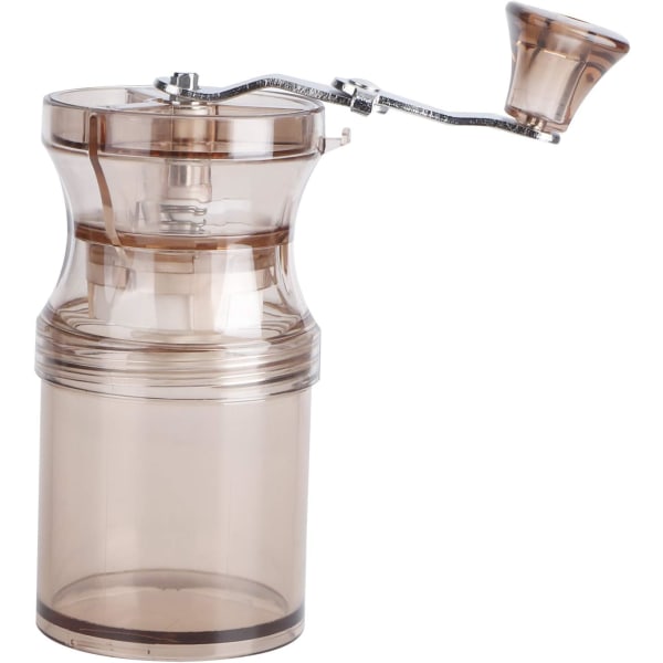 Manuell kaffekvern, vaskbar minihåndsveiv kaffebønnekvernmaskin med topp gjennomsiktig bønnebeholder Kjøkkenutstyr