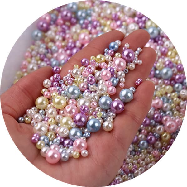 150 Colored Water-Brushed High-Gloss Beads, Acrylic Beads -
