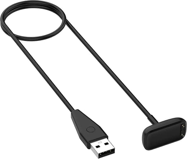 Replacement USB Charging Cable for Fitbit Luxe Fitness Tracker (Black-2pcs)