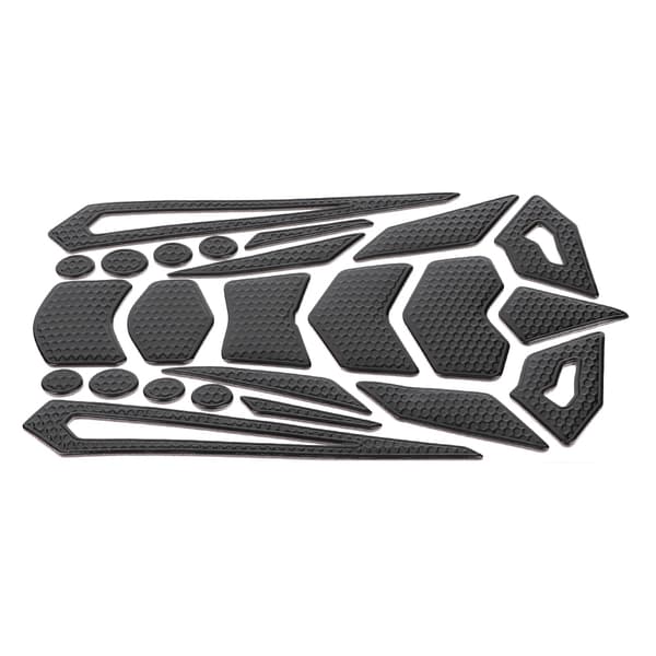 Black Motorcycle Oil Fuel Gas Tank Protector Pad Herringbone Decal Sticker Rubber