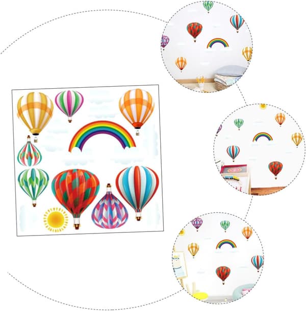 Rainbow Balloon Wall Decal PVC Sticker with Easy to Apply and Remove Features