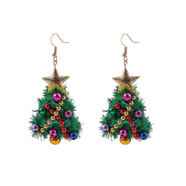 Trendy Christmas Tree Dangle Earrings Unique Charm Dangle Earrings JewelryGreen