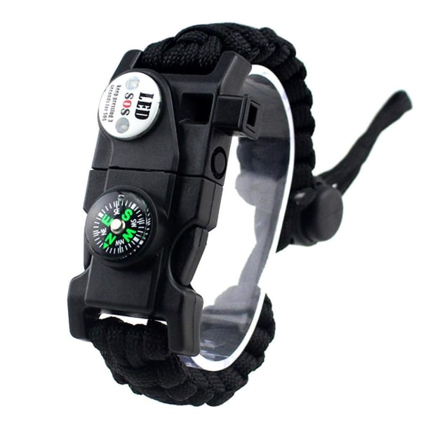 Outdoor Survival Braiding Armband med SOS Compass Whistle (A)