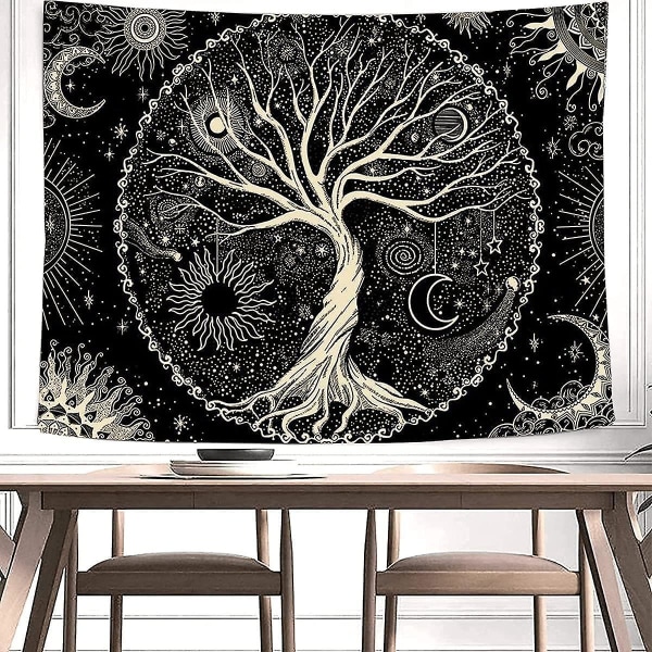Träd Väggtapet Natur Tyg Väggdekor Sovrum Bohemisk Vägghängande Psykedelisk Mandala Canvas Väggkonst Japansk Gobeläng För Vardagsrum Sovsal (