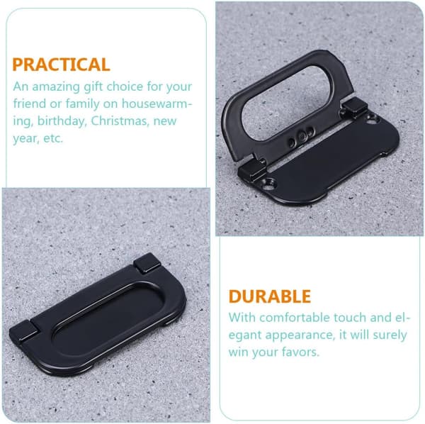 4pcs Recessed Door Handles Drawer Pulls Multifunctional Black Aluminum Alloy Elegant Style Easy to Remove