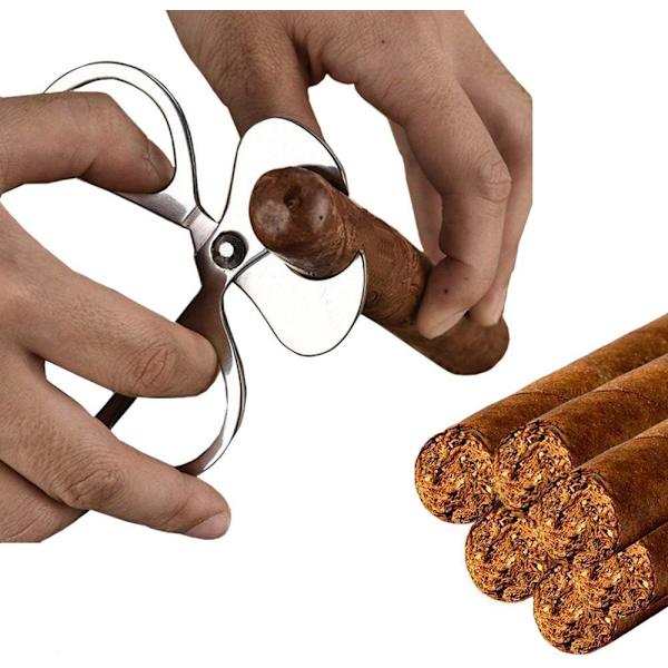 Cigar Saks Cutter, Rustfrit Stål Guillotin Dobbelt Skær Cigar Tilbehør til Cigarer