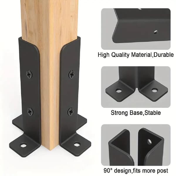 Adjustable Deck Post Base 2-Pack for 1.5X1.5-2X2-2X4-4X4 Posts Heavy Duty Metal Support for Wood Fences and Gazebos