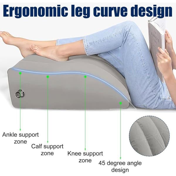 Inflatable Leg Elevation Pillow, Elevated Leg Pillow to Improve Circulation, Portable Leg Elevation Pillow for Bed