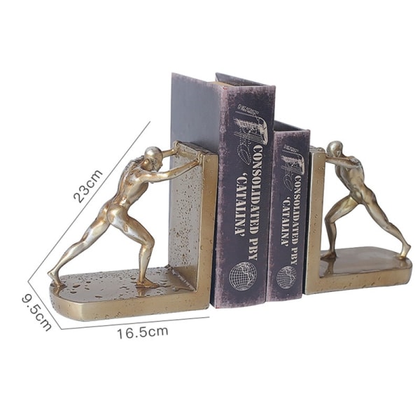 Book Ends Heavy Duty Metal Bookends Book Holder for Shelves Art Bookend,1 Pair-Home Decorative Man Bookshelf Bookends,Art Bookend