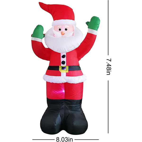Uppblåsbar Jultomte, Uppblåsbar Jultomte för Utomhus med Färgglada Roterande LED-Ljus, Vinterdekoration för Jul Utomhus Inomhus Trädgård