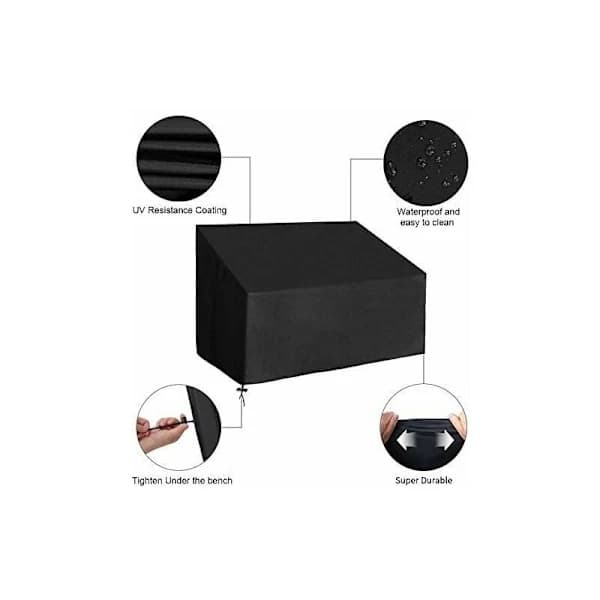 /NN/ Black cover for 3-seater garden bench, waterproof