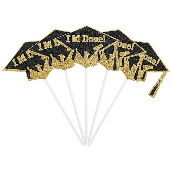 10 stk. Graduation Party Cupcake Kage Dessert Toppers Kreative Papir Kage Toppers Sort 13x7x0,02cm