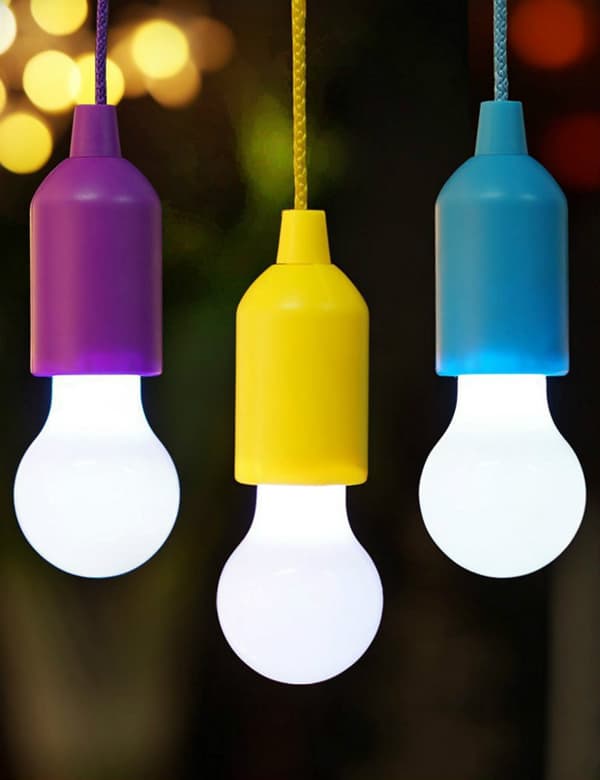 3 LED bærbare snorlamper retro spotlight telt camping c