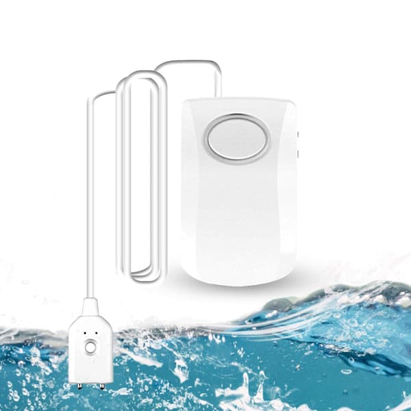 130dB Vattenläckalarm, 95 cm lång kabel, med sensor, hemlarmsystem för vattenläckagedetektering, batterier ingår